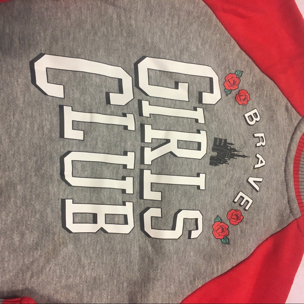 Disney Princess Bomber Jacket Kids XS 4-5 Gray Red NEW‎ Girls Club Brave Varsity - Picture 7 of 7